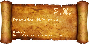 Preradov Mónika névjegykártya